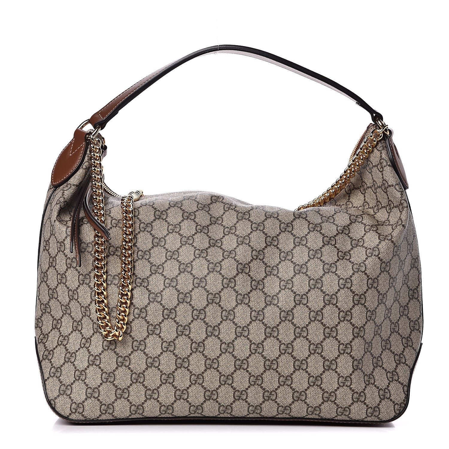 Gucci GG Supreme Monogram Large Linea A Hobo Light Brown 1 of 11