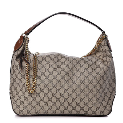 Gucci GG Supreme Monogram Large Linea A Hobo Light Brown 1 of 11