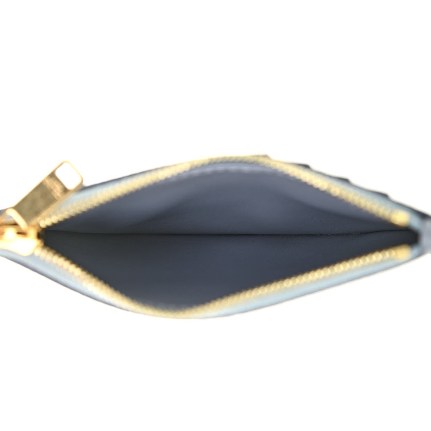 Celine Grained Calfskin Zipped Card Holder Artic Blue 5 of 8