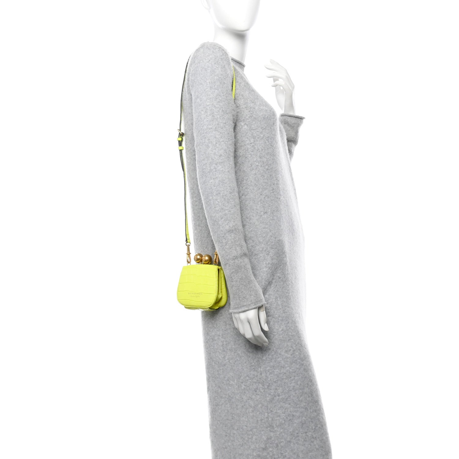 Burberry Alligator Mini Frame Bag Neon Yellow 2 of 10