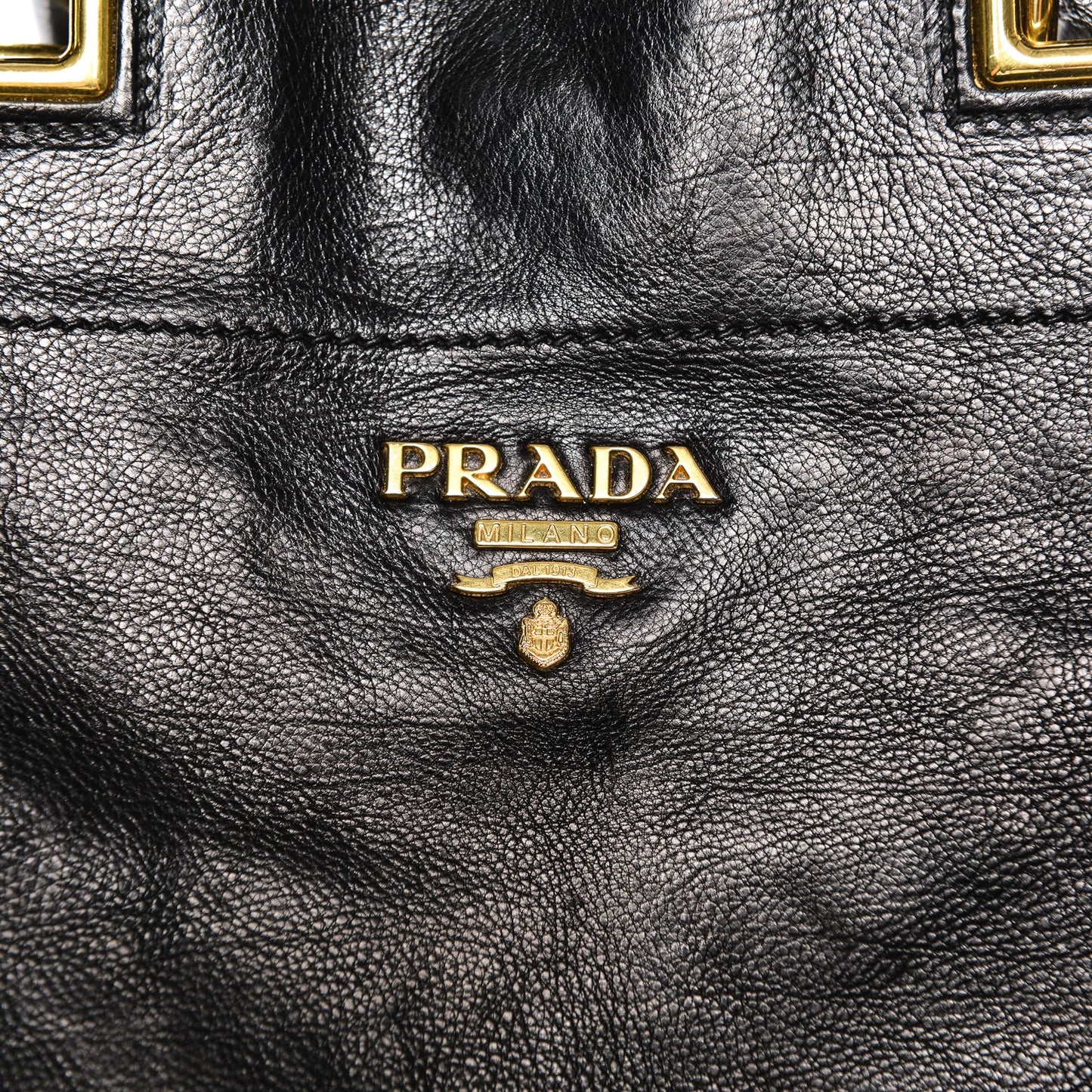 Glace Calf Shopping Tote Nero Black