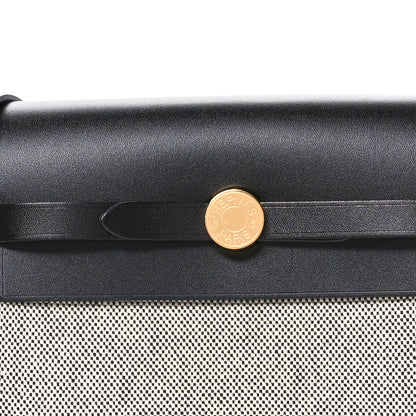 Hermes Military Toile Vache Hunter Herbag Zip Retourne 20 Ecru Black 8 of 11