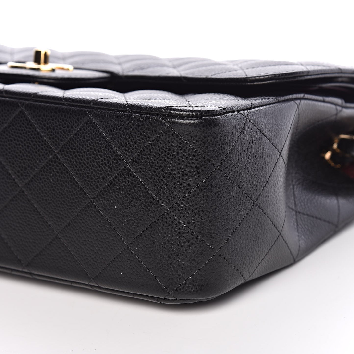 Caviar Quilted Jumbo Double Flap Black