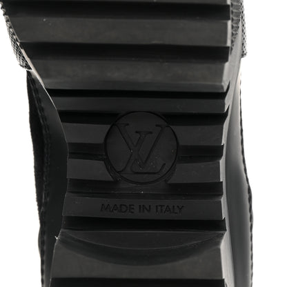 Louis Vuitton Suede Calfskin Mesh Logo Laureate Platform Desert Boots 36 Black 6 of 11