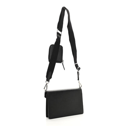 Prada Saffiano City Calf Mini Envelope Bag Black 2 of 9