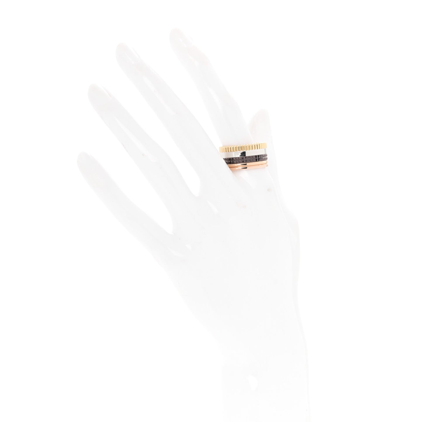 18K Pink Yellow White Gold PVD Large Quatre Classique Ring 60 9