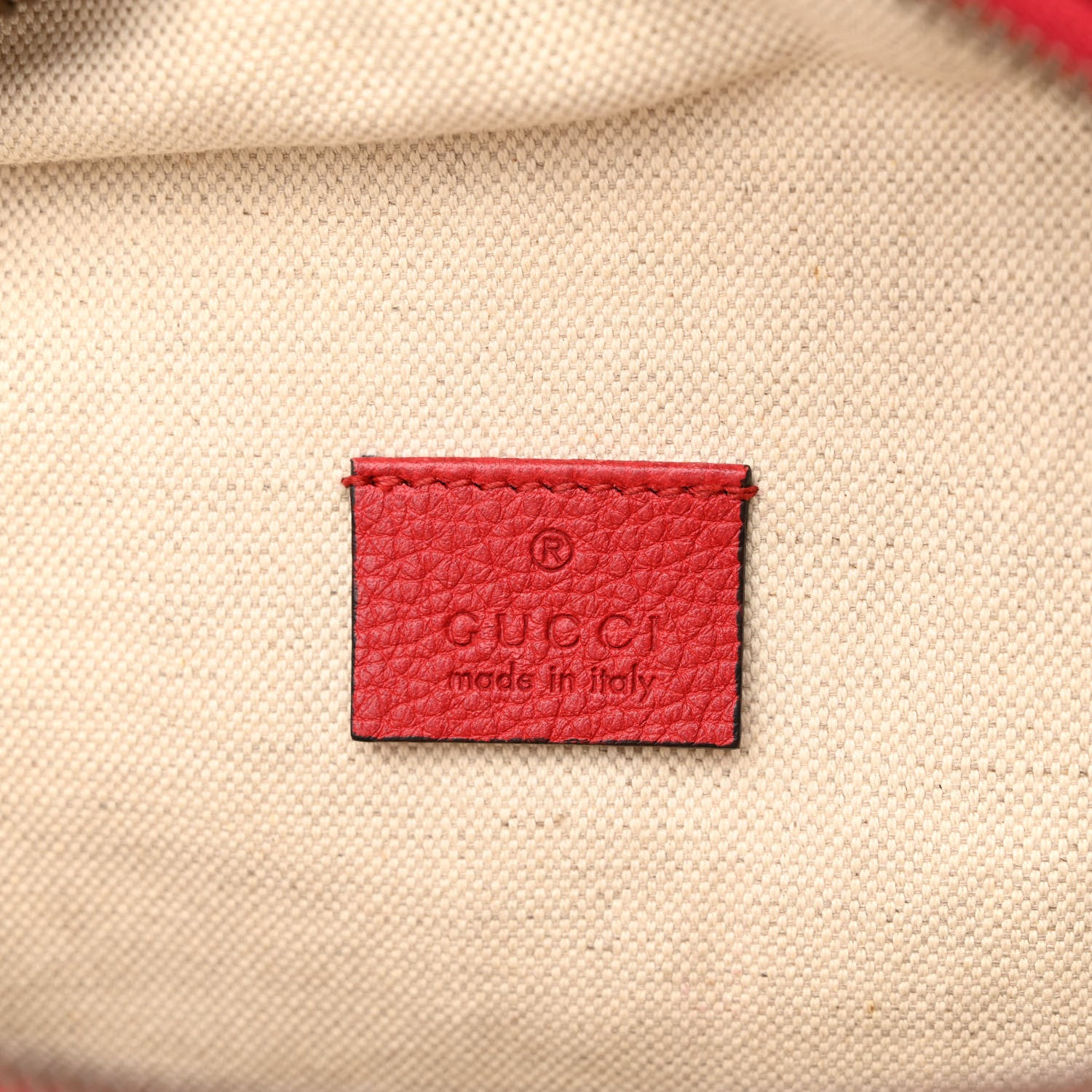 Gucci Grained Calfskin Logo Belt Bag Hibiscus Red 6 of 12