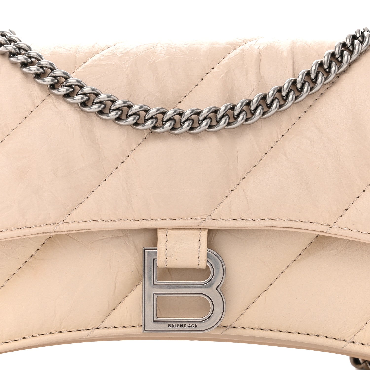 Balenciaga Crushed Calfskin Quilted Small Crush Chain Bag Sand Beige 8 of 11