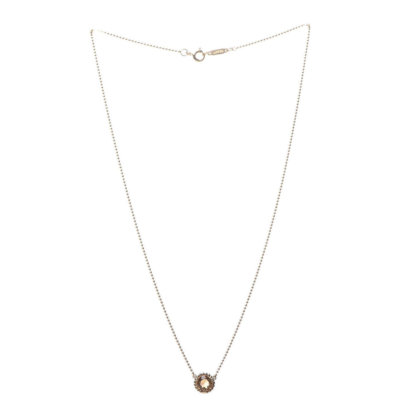 18K Yellow Gold Citrine Pendant Necklace