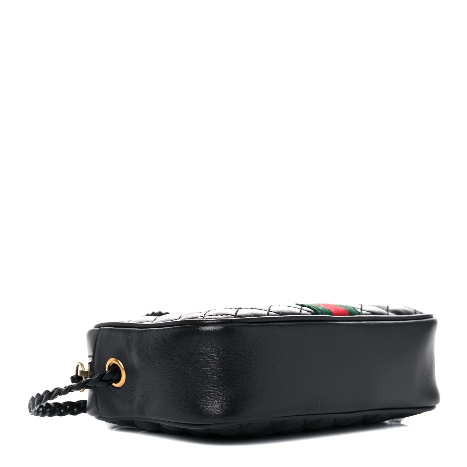 Gucci Calfskin Trapuntata Web Mini GG Shoulder Bag Black 4 of 11