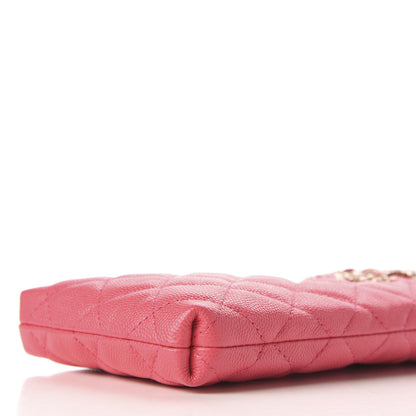 Chanel Caviar Quilted French New Wave Phone Holder With Chain Pink 7 of 10