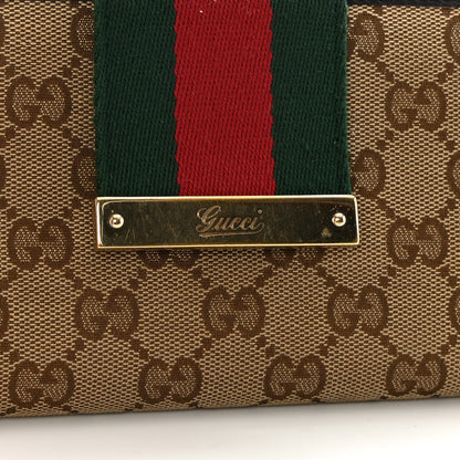 Gucci Monogram Calfskin Ladies Web Continental Wallet Beige Ebony Cocoa 12 of 12