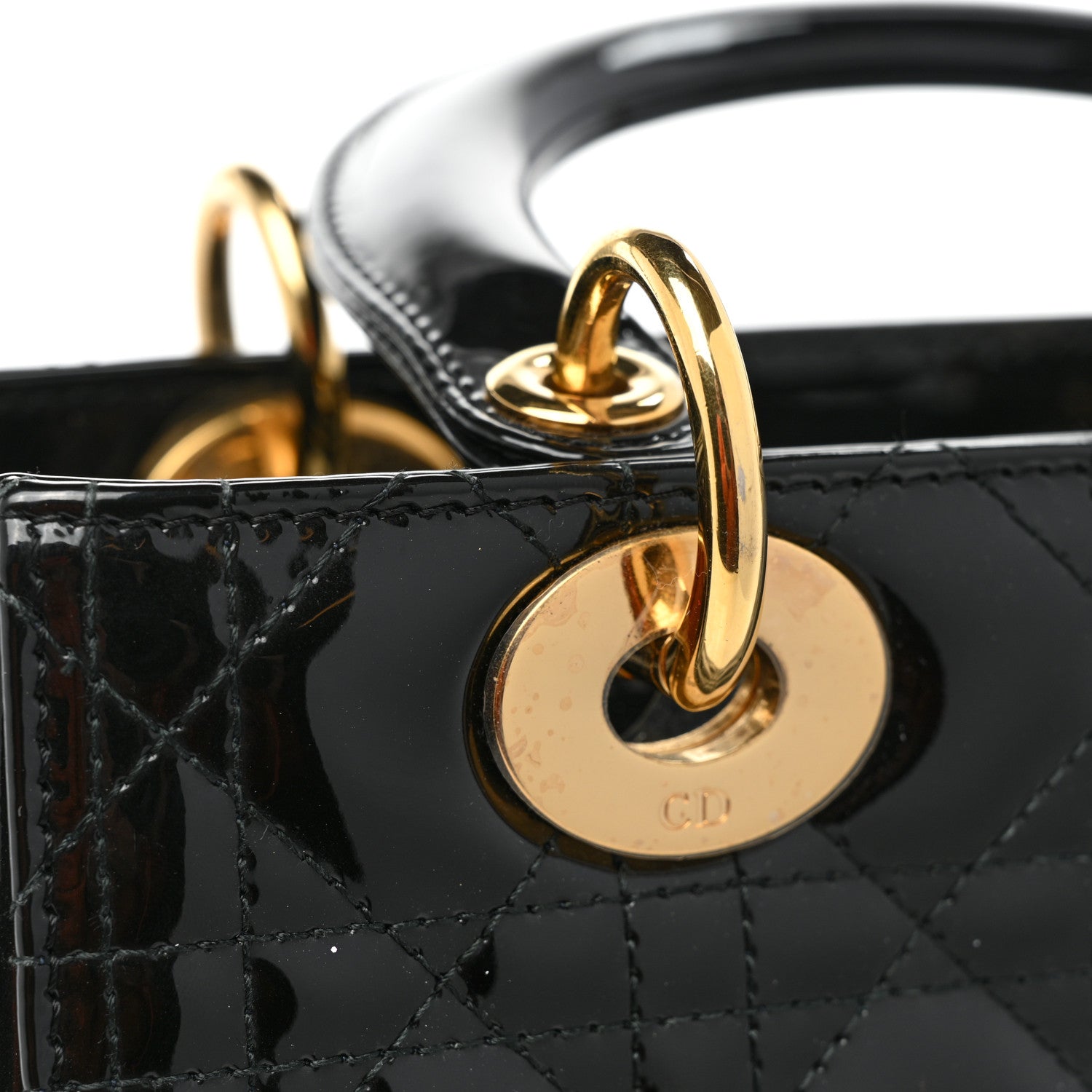Christian Dior Patent Cannage Medium Lady Dior Black 11 of 12