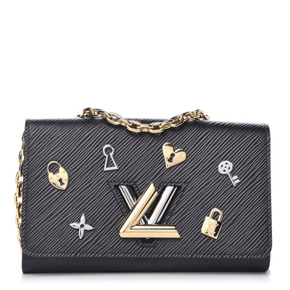 Louis Vuitton Epi Love Lock Twist Chain Wallet Black 1 of 8