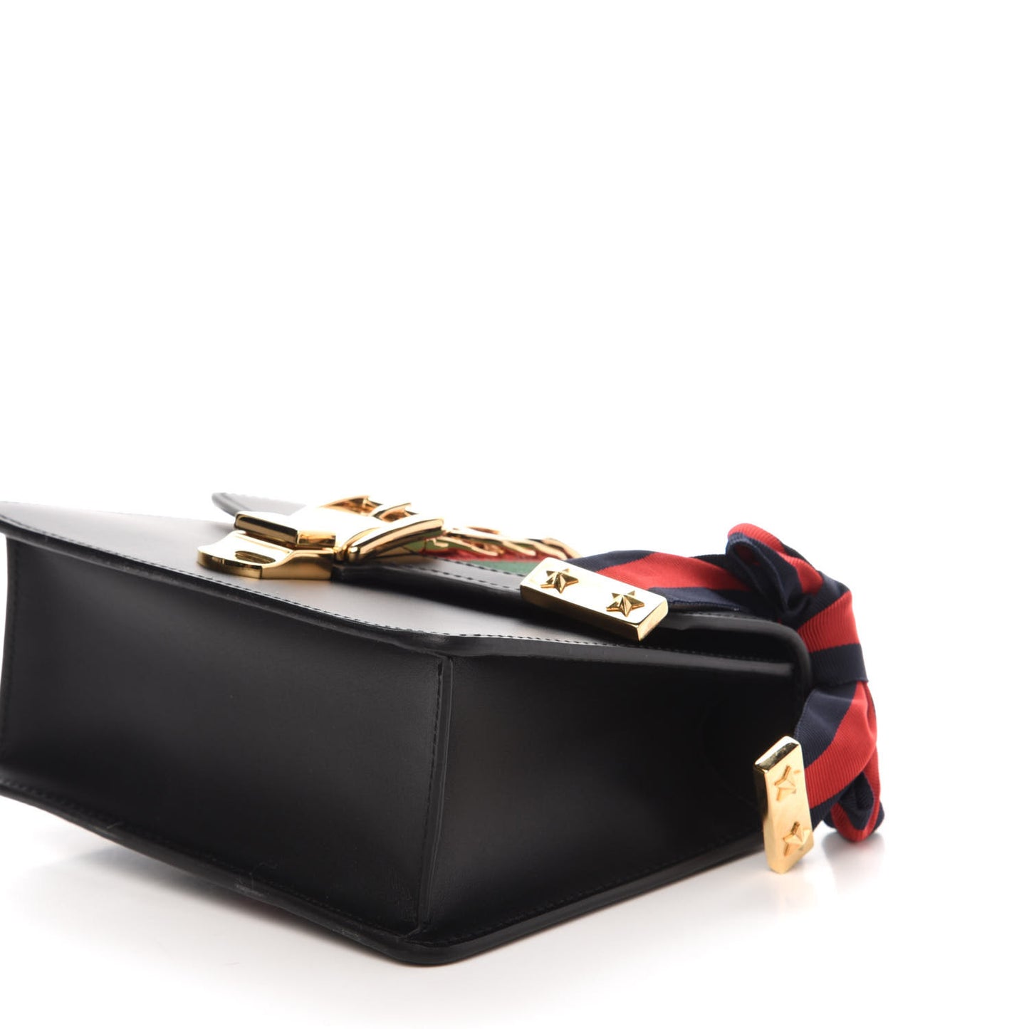Calfskin Mini Sylvie Chain Shoulder Bag Black