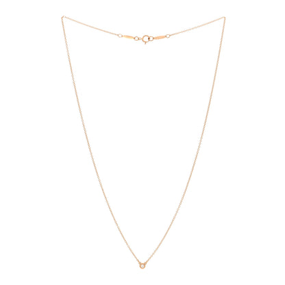 Tiffany 18K Rose Gold Diamond .03ct Elsa Peretti Diamonds by the Yard Pendant Necklace 3 of 4