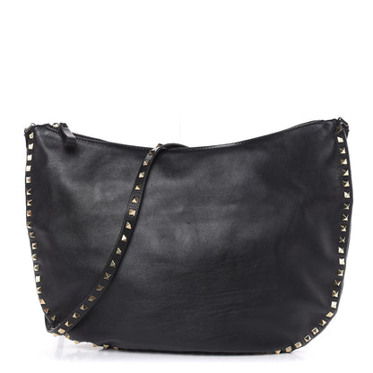 Valentino Garavani Vitello Rockstud Hobo Black 1 of 14