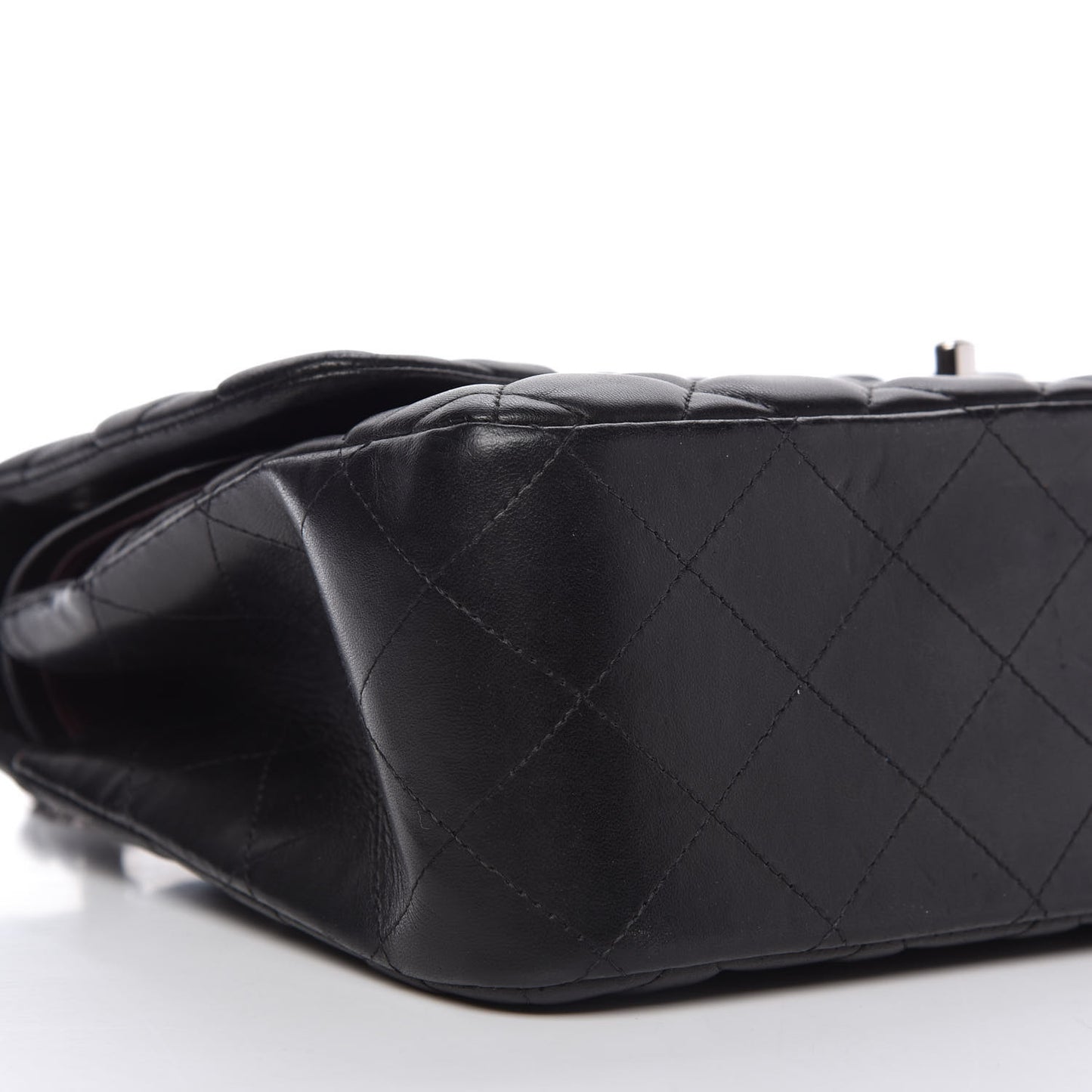Lambskin Quilted Jumbo Double Flap Black