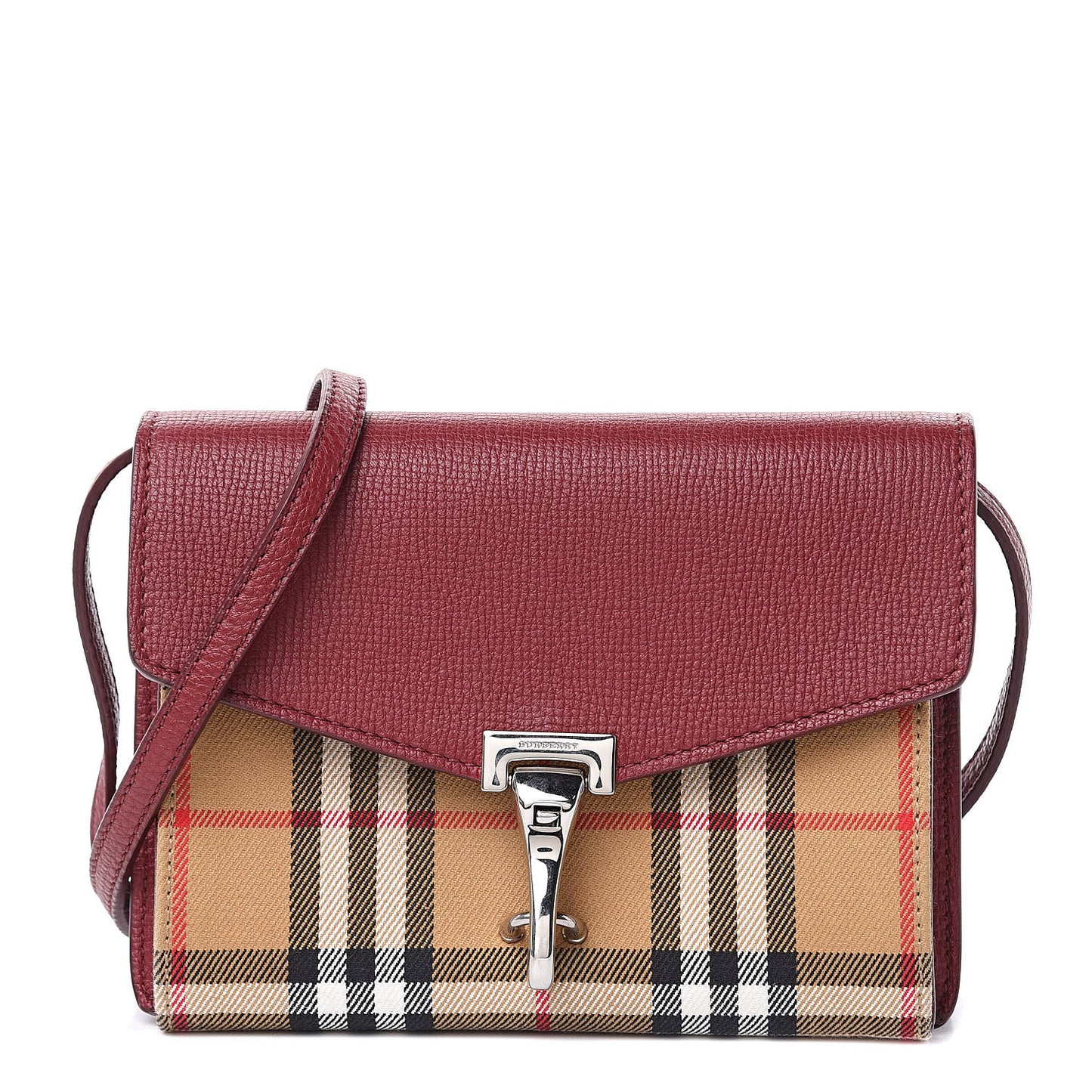 Derby Calfskin House Check Mini Macken Crossbody Bag Russet Red