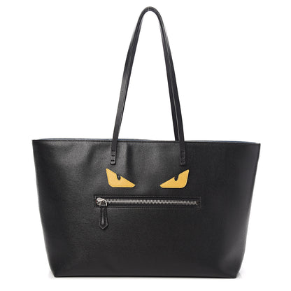 Fendi Vitello Elite Cuoio Monster Buggies Medium Roll Tote Black Multicolor Blue Cobalto 1 of 13