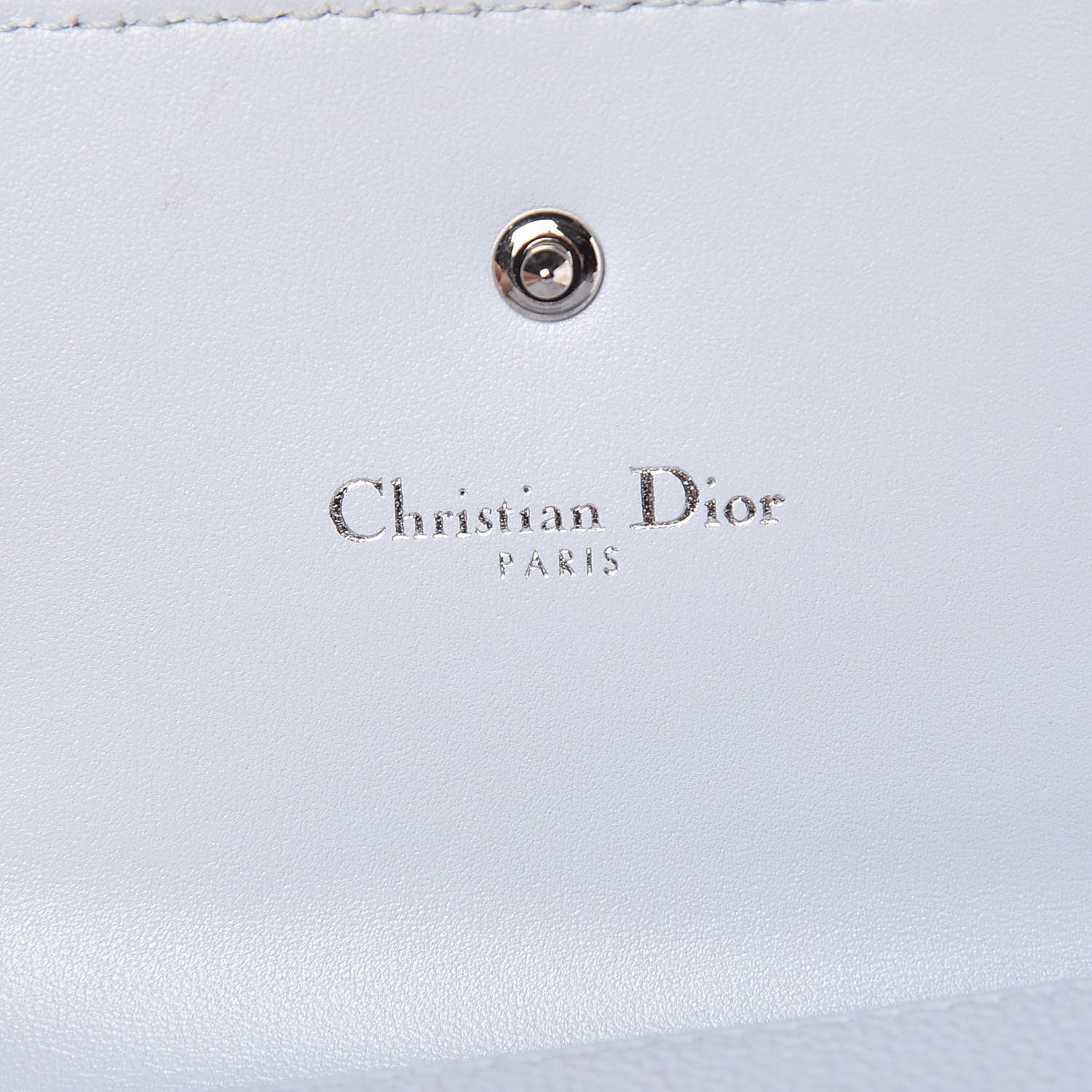 Christian Dior Grained Calfskin Cannage Diorama Elancee Wallet Sky Light 6 of 11