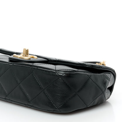 Chanel Calfskin Quilted Mini Rectangular Crystal Pearls Chain Flap Black 11 of 11