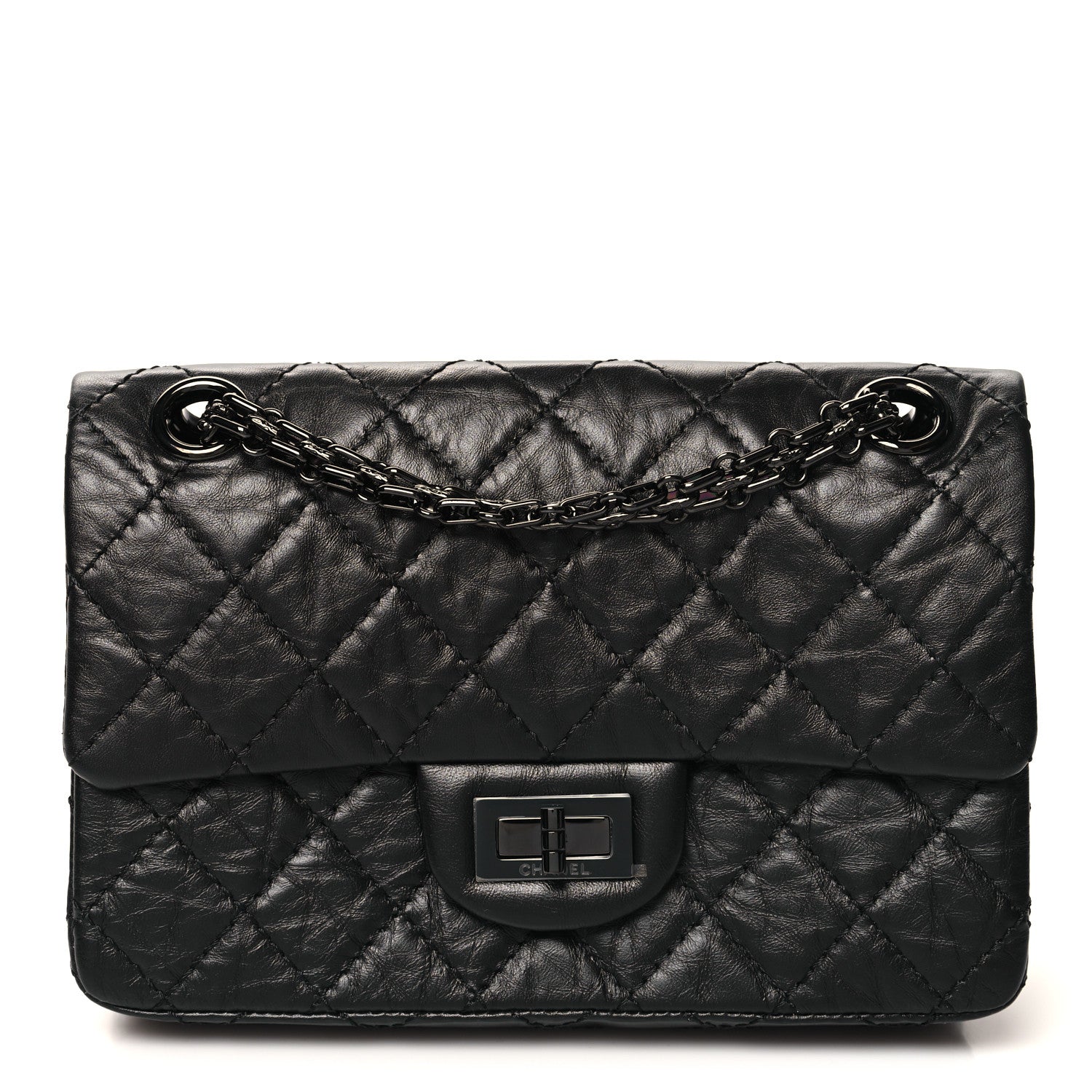 Chanel Aged Calfskin Quilted 2.55 Reissue Mini Flap So Black 1 of 11