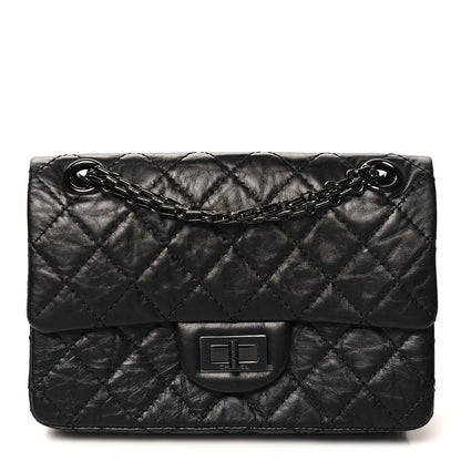 Chanel Aged Calfskin Quilted 2.55 Reissue Mini Flap So Black 1 of 11