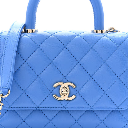 Chanel Caviar Quilted Extra Mini Coco Handle Flap Blue 8 of 11