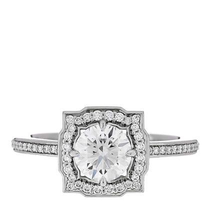 Harry Winston Platinum Diamond .73ct Belle Round Brilliant Micropave Ring 49 4.75 1 of 7