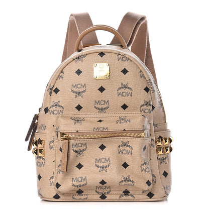 MCM Visetos Side Stud Mini Stark Backpack Beige 1 of 11