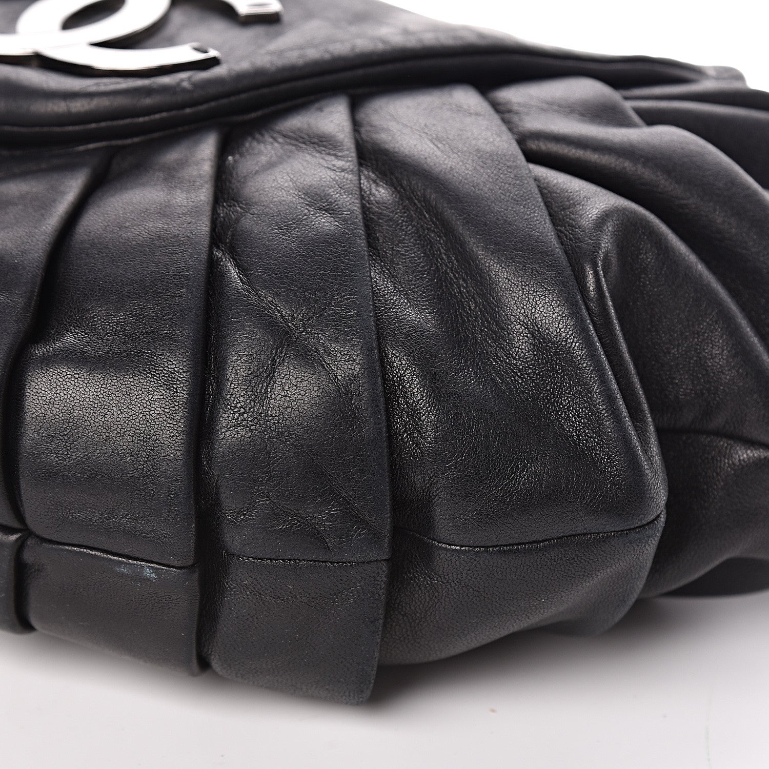 Chanel Lambskin Pleated CC Shoulder Bag Black 15 of 16