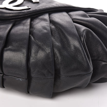 Chanel Lambskin Pleated CC Shoulder Bag Black 15 of 16