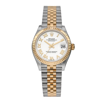 Rolex Stainless Steel 18K Yellow Gold 31mm Oyster Perpetual Datejust Watch White Roman 278273 1 of 5