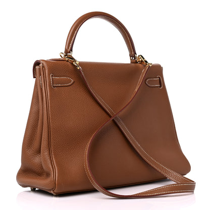 Hermes Togo Kelly Retourne 32 Gold 3 of 18