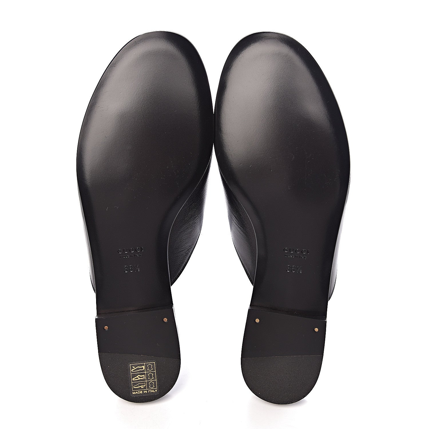 Gucci Malaga Kid Horsebit Slide Sandals 38.5 Black 6 of 10