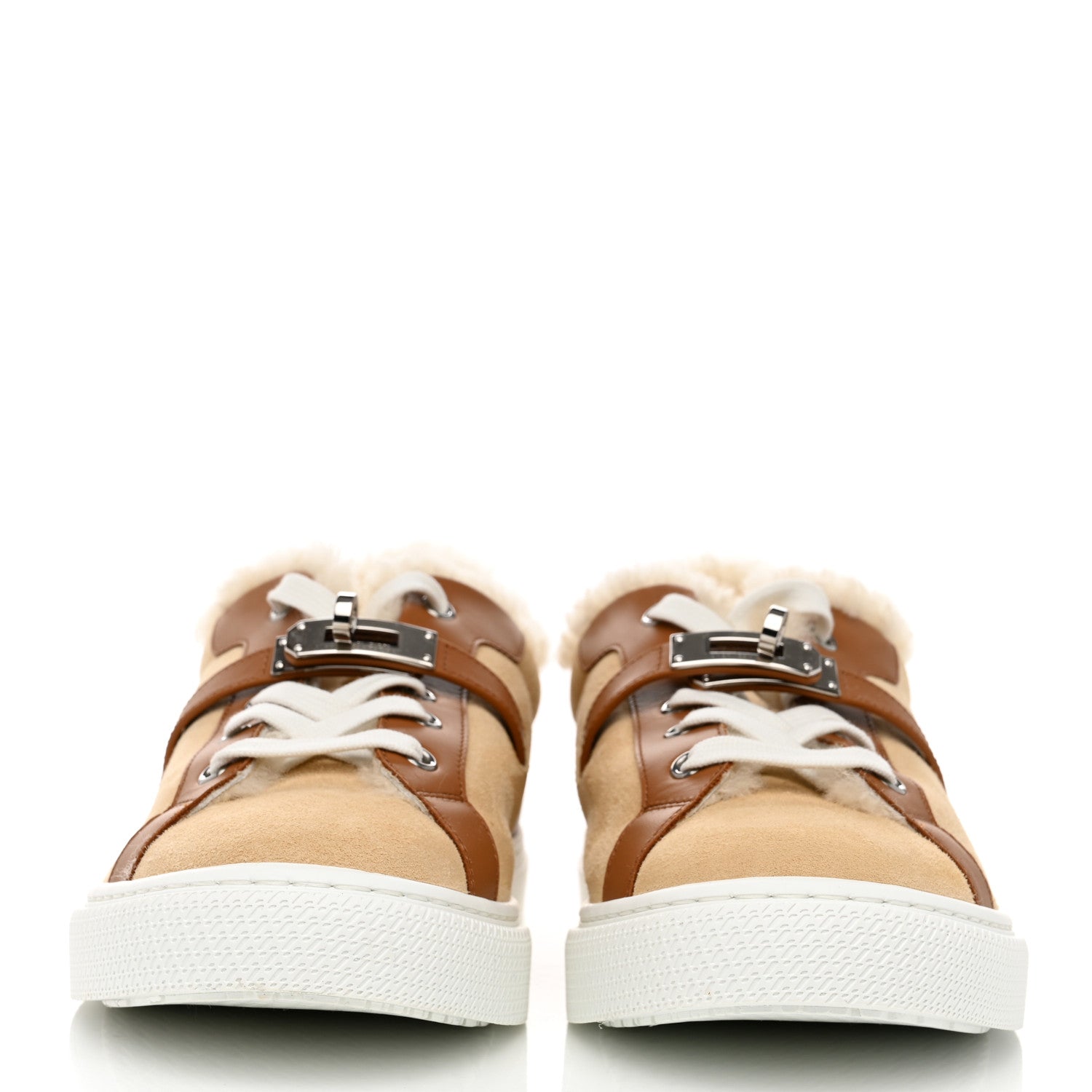 Hermes Calfskin Suede Shearling Day Sneakers 39 2 of 7