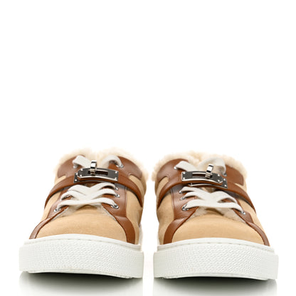 Hermes Calfskin Suede Shearling Day Sneakers 39 2 of 7