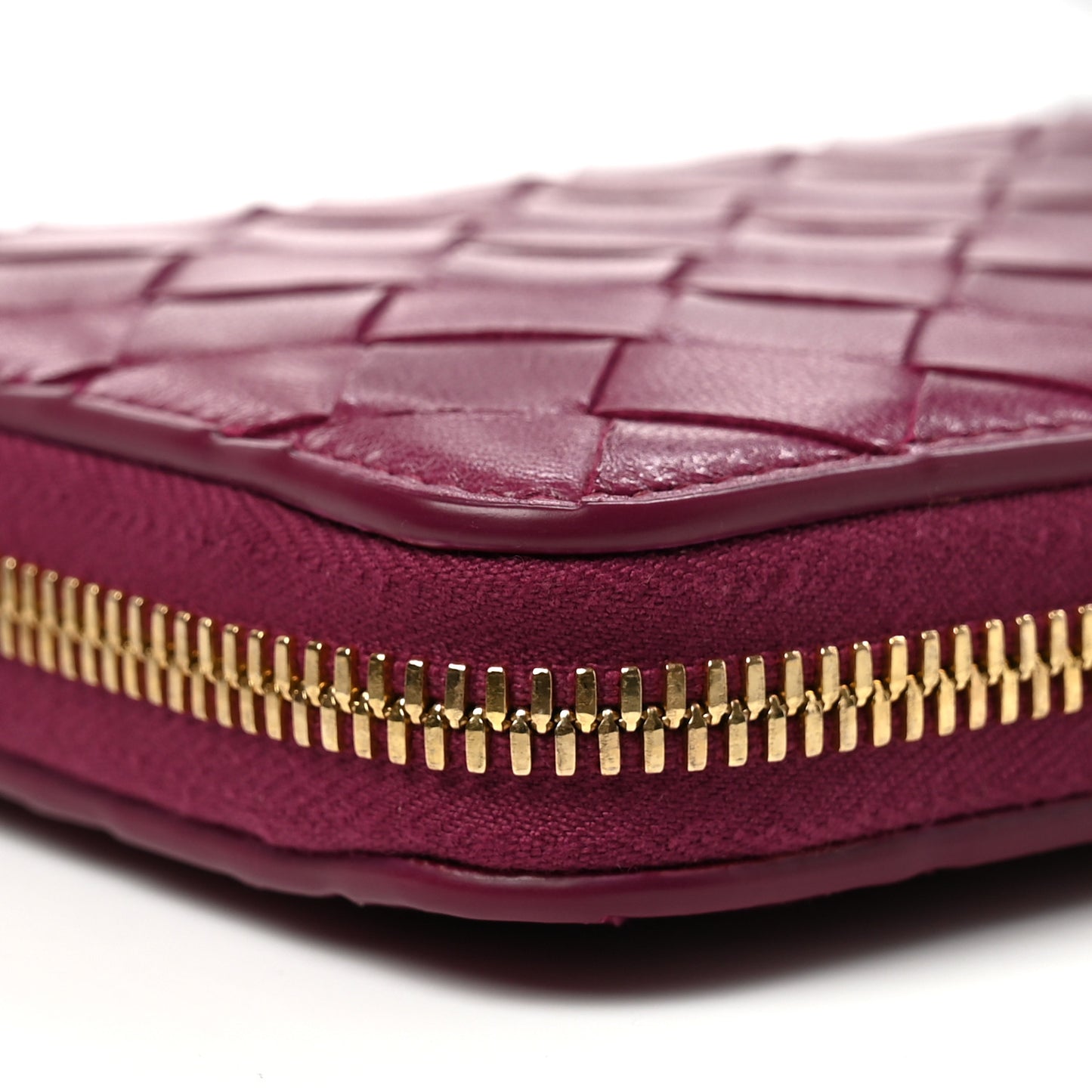 Nappa Intrecciato Zip Around Wallet Cinnabar