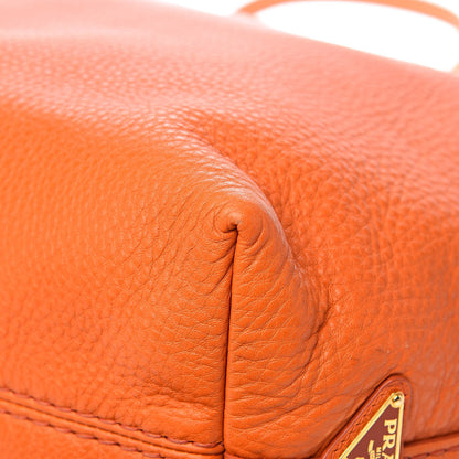 Prada Vitello Daino Logo Shopping Tote Papaya 12 of 14