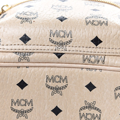 MCM Visetos Small Side Stud Stark Backpack Beige 8 of 9