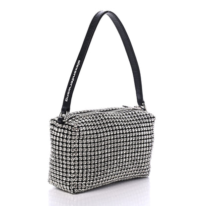 Alexander Wang Mesh Crystal Rhinestone Mini Heiress Pouch Black Silver 2 of 4
