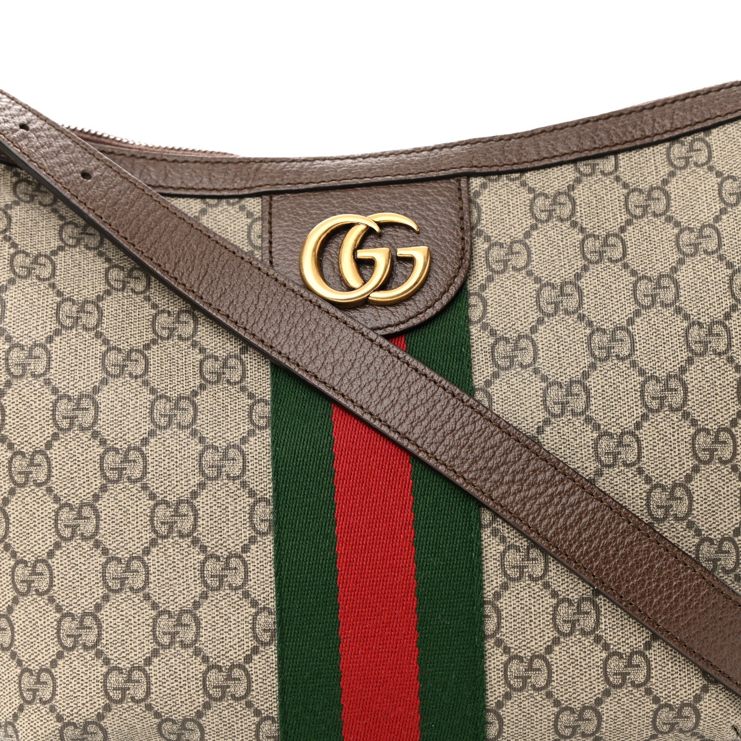 Gucci GG Supreme Monogram Web Small Ophidia Half Moon Hobo Brown 8 of 15