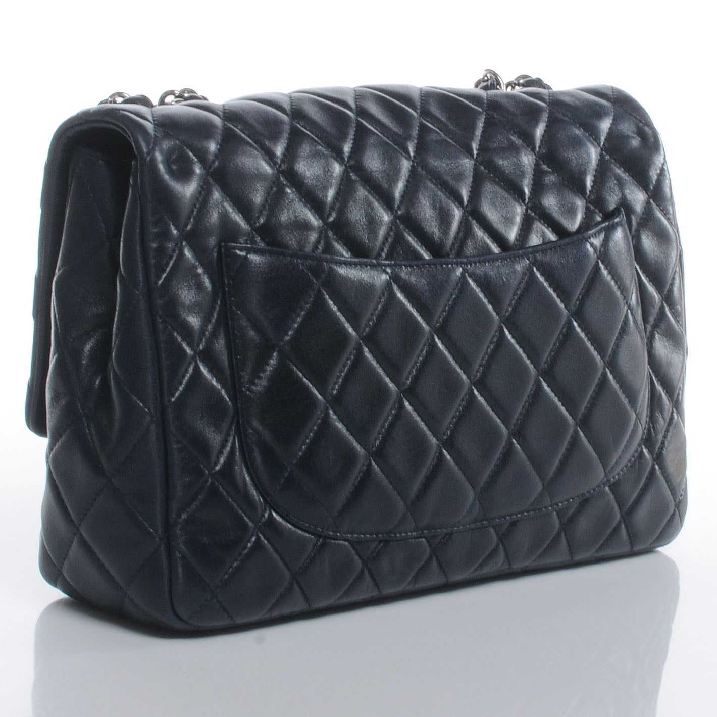 Chanel Lambskin Jumbo Single Flap Navy 3 of 7