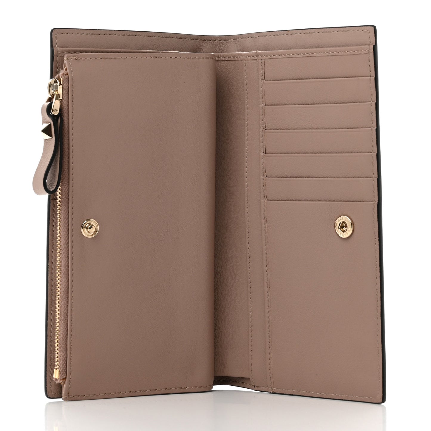 Calfskin Rockstud Continental Wallet Poudre
