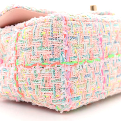 Chanel Tweed Quilted Mini Rectangular Flap Pink Green Orange Purple 9 of 11