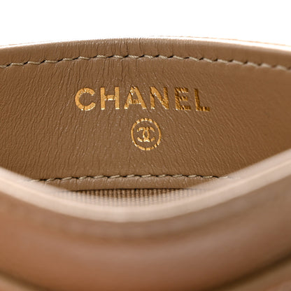 Chanel Caviar Quilted Card Holder Dark Beige 6 of 8