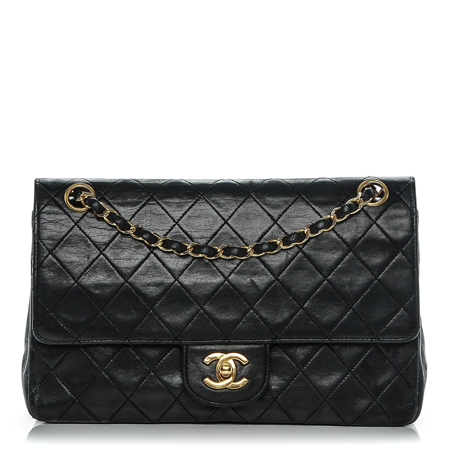 Chanel Lambskin Quilted Medium Double Flap Black 1 of 10