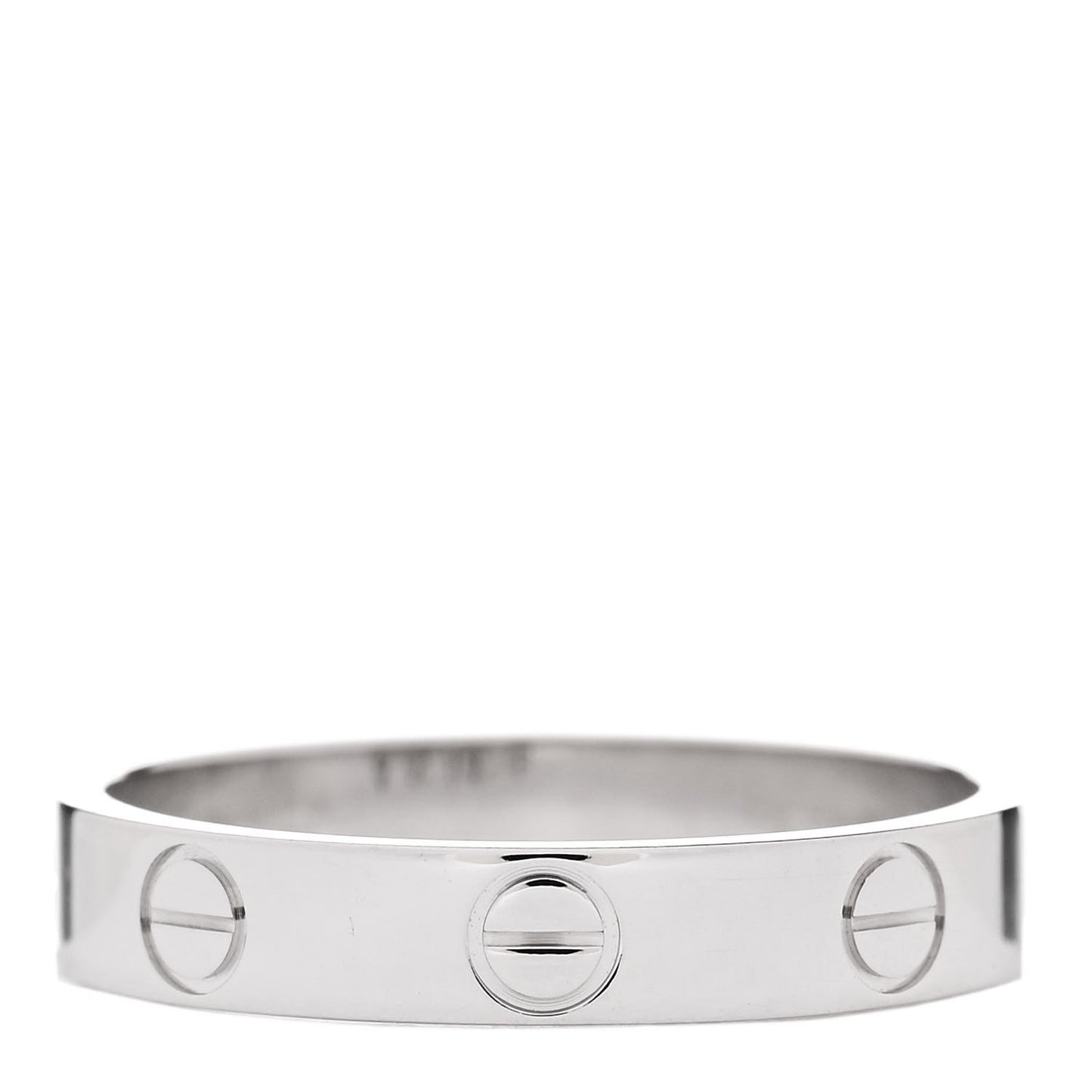 18K White Gold 3.5mm LOVE Wedding Band Ring 53 6.5
