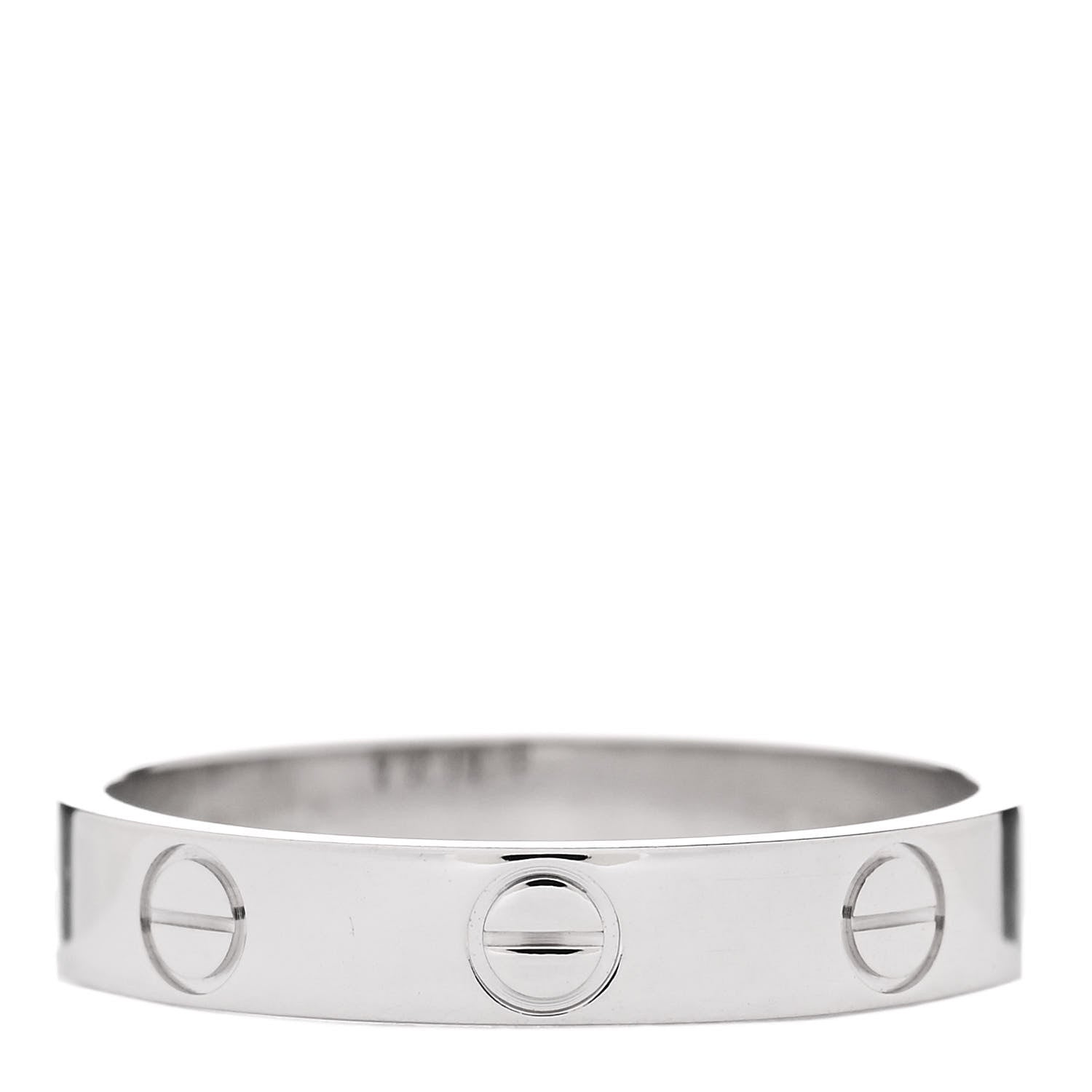 Cartier 18K White Gold 3.5mm LOVE Wedding Band Ring 53 6.5 3 of 5